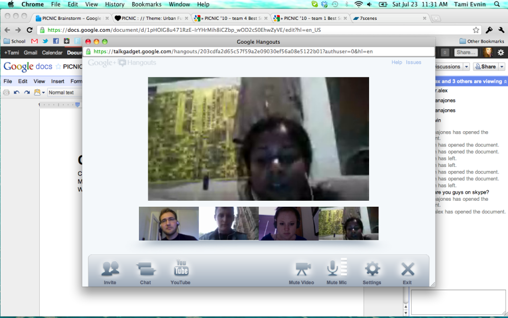 First hangout screen shot